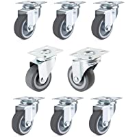 Forever Speed Lote de 8 Ruedas Pivotantes Ruedas Giratorias de Transporte para Carritos Muebles Ø 50mm Soportan 40 kg…